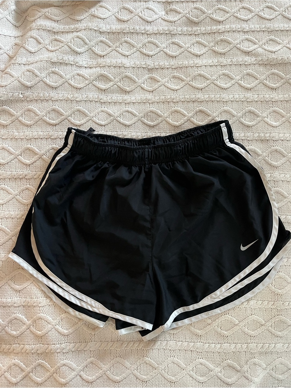 Nike Black Women's Running Shorts with White Trim Dri Fit Women’s Size Large